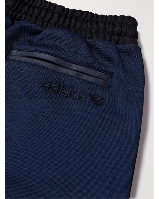 Adidas Originals Blue Premium Straight-leg Striped Jersey Track Pants for men
