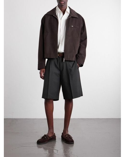 mfpen Gray Straight-leg Wool Shorts for men