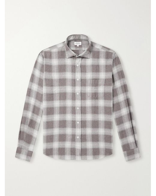 Hartford Brown Paul Checked Cotton And Lyocell-Blend Flannel Shirt for men