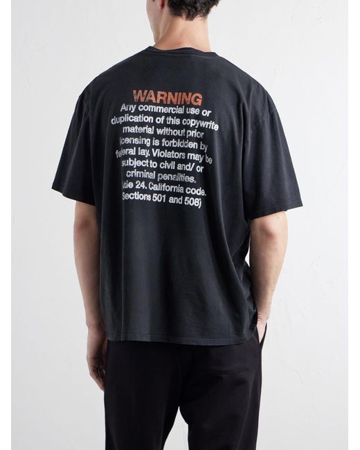 NAHMIAS Black Printed Cotton-jersey T-shirt for men