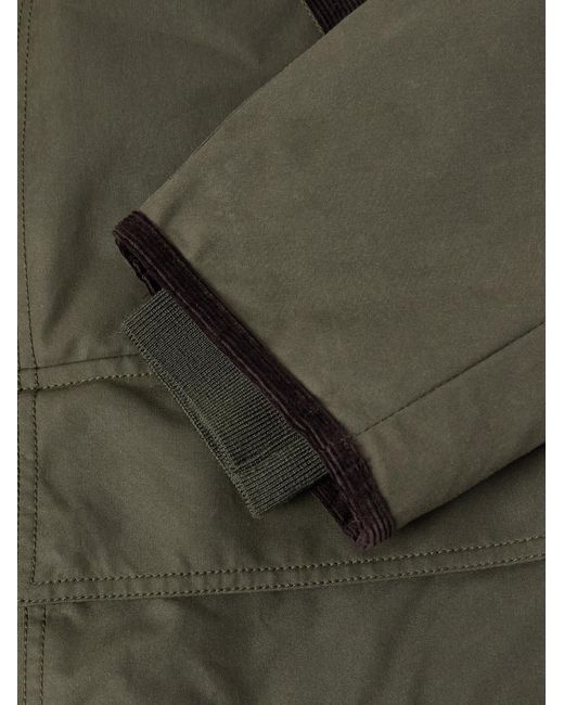 James Purdey & Sons Green Pembroke Corduory-Trimmed Cotton-Canvas Coat for men