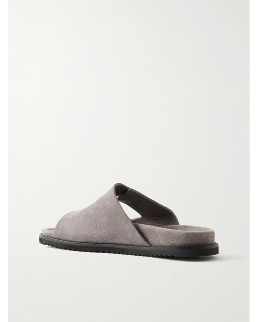 Mr P. Gray Suede Slides for men