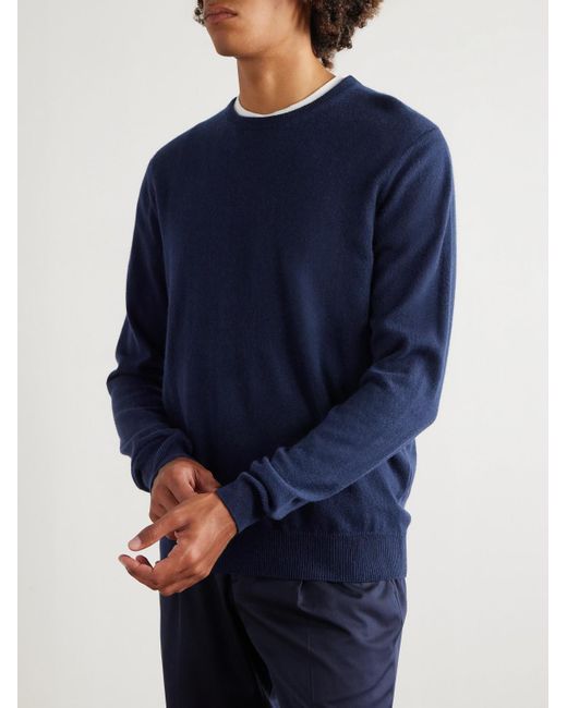 Rubinacci Blue Cashmere Sweater for men