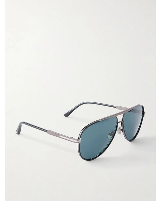 Tom Ford Blue Rupert-02 Aviator-frame Metal Sunglasses for men