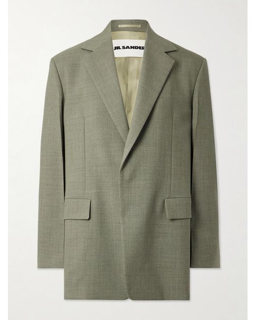 Jil Sander Green Mohair And Wool-Blend Blazer for men