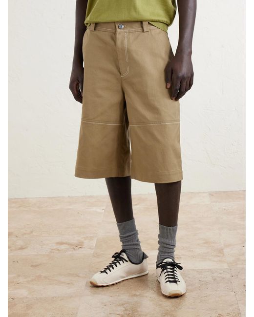 AMI Natural Worker Cotton-Canvas Bermuda Shorts for men