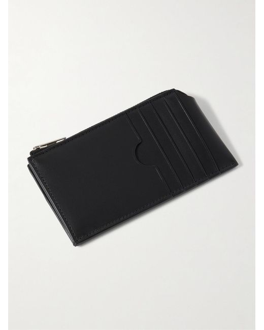Acne Black Logo-Print Leather Zip-Around Wallet for men