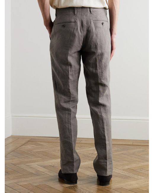 Mr P. Gray Phillip Slim-fit Linen Suit Trousers for men