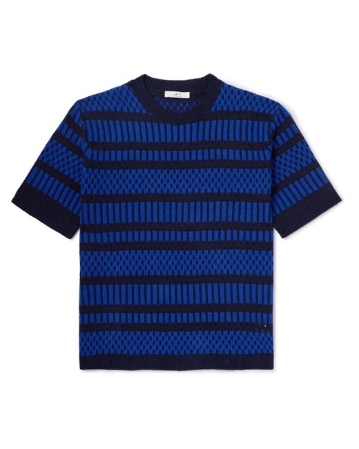 Mr P. Blue Striped Terry T-shirt for men