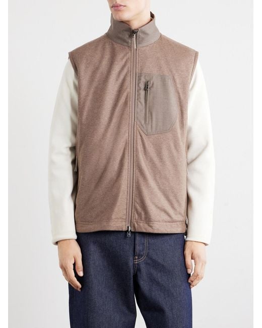 Sease Brown Explorer Reversible Padded Cashmere And Wool Gilet for men