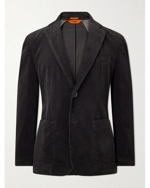 Barena Black Cotton-Blend Corduroy Blazer for men
