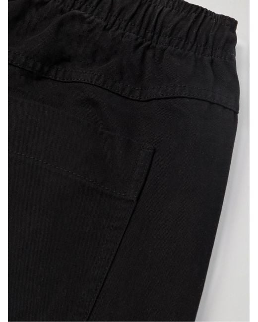 Thisisneverthat Black Easy Straight-leg Logo-embroidered Cotton-twill Trousers for men