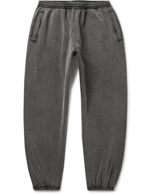 Acne Gray Tapered Logo-appliquéd Cotton-jersey Sweatpants for men