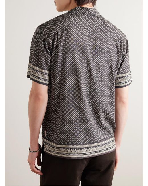 Orlebar Brown Gray Maitan Camp-Collar Printed Voile Shirt for men