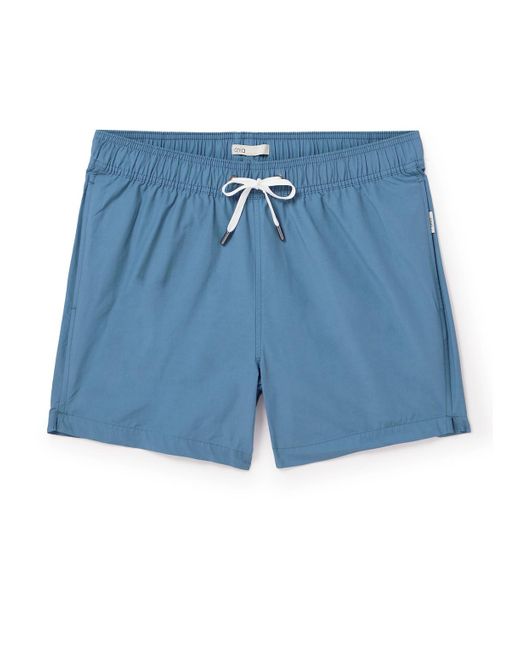 Onia Blue Charles Straight-leg Mid-length Swim Shorts for men