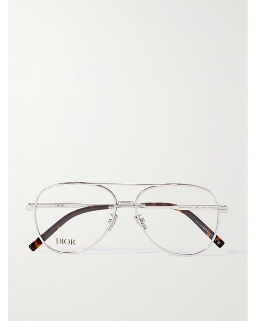 Dior DiorBlackSuit A2U Pilotenbrille aus Azetat in Schildpattoptik mit silberfarbenen Details in Natural für Herren