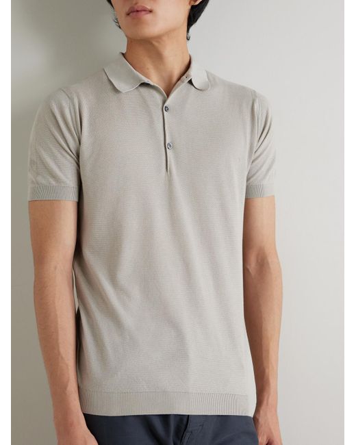 John Smedley Gray Roth Slim-Fit Sea Island Cotton Polo Shirt for men