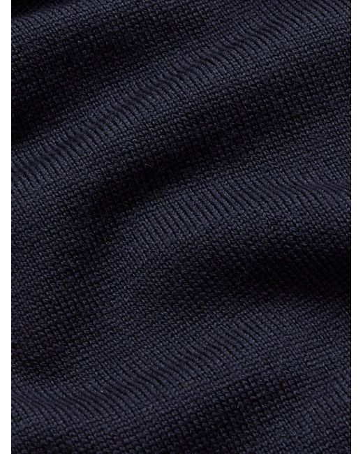John Smedley Blue Alston Slim-Fit Merino Wool Zip-Up Cardigan for men