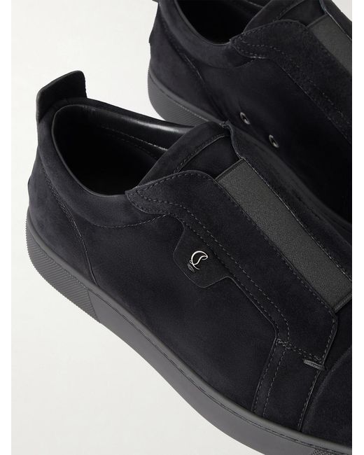 Christian Louboutin Black St Louis Suede Slip-On Sneakers for men