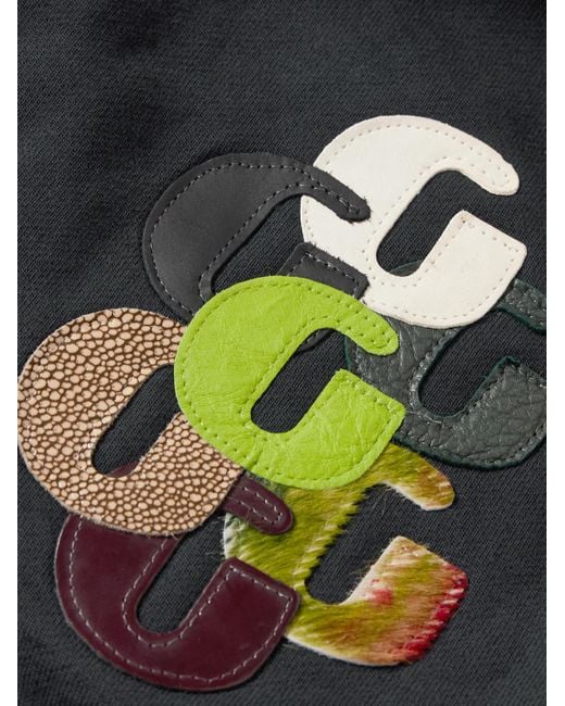 GALLERY DEPT. Black Paint-splattered Embellished Cotton-jersey Hoodie for men