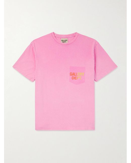 GALLERY DEPT. Pink Boardwalk Logo-print Paint-splattered Cotton-jersey T-shirt for men