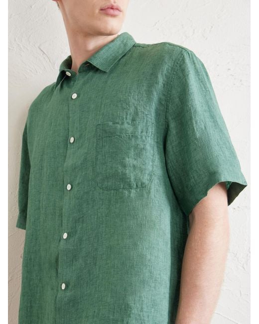 Sunspel Green Linen Shirt for men