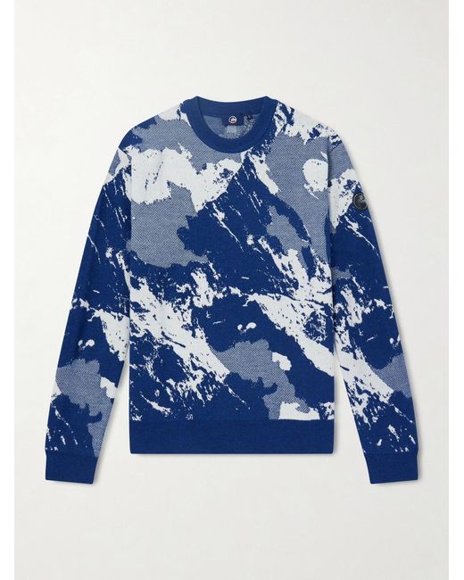 Fusalp Blue Mountain Logo-Appliquéd Merino Wool-Jacquard Sweater for men