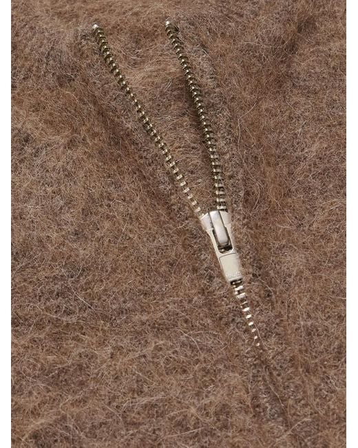 NN07 Boris 60012 Cardigan aus einer Alpakawollmischung mit Reißverschluss in Brown für Herren