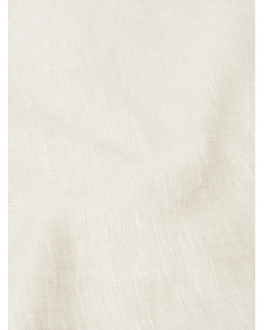 Loro Piana Natural Arizona Grandad-Collar Linen Shirt for men