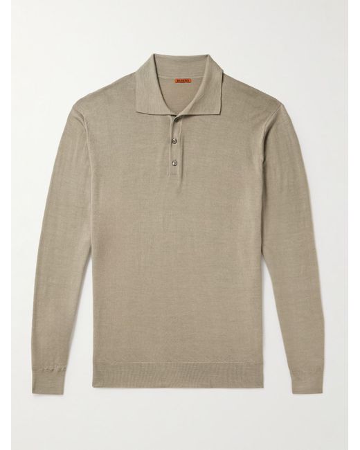 Barena Natural Pevaron Wool Polo Shirt for men