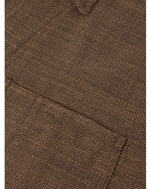Beams Plus Brown Mil Linen And Cotton-Blend Chore Jacket for men
