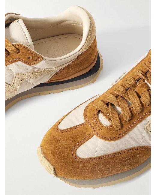 Fkt Runner Suede-Trimmed Quilted Canvas Sneakers di Visvim in Brown da Uomo