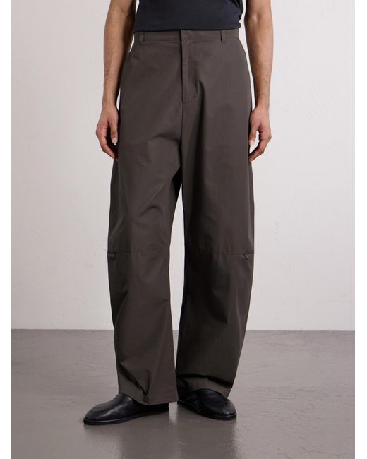 Barrel-Leg Cotton Trousers di Amomento in Green da Uomo