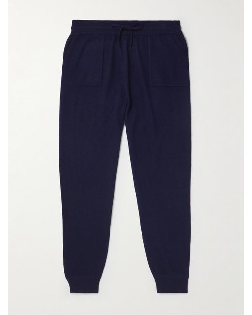 Mr P. Blue Tapered Wool And Cashmere-Blend Sweatpants for men