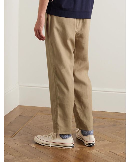 Orlebar Brown Natural Alex Tapered Linen Drawstring Trousers for men