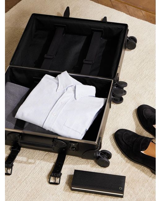 Globe-Trotter Centenary Handgepäckkoffer mit Lederbesatz in Black für Herren