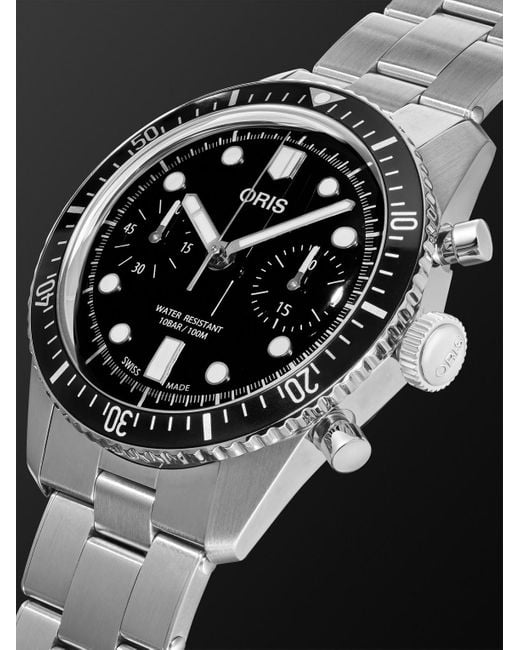 Oris Black Divers Sixty-Five Automatic Chronograph Stainless Steel Watch, Ref. 01 771 7791 4054-07 8 20 18 for men