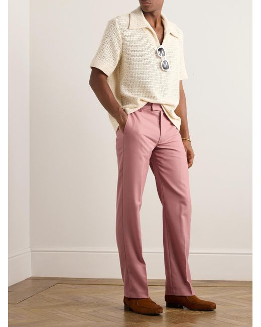 Séfr Pink Mike Straight-leg Twill Suit Trousers for men