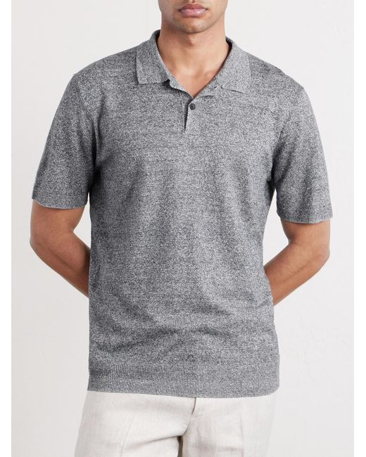 Mr P. Gray Linen And Cotton-blend Polo Shirt for men