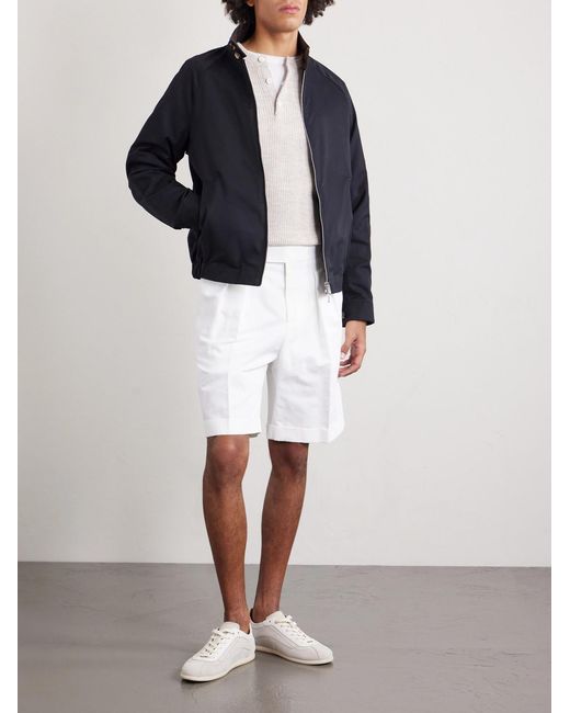 Brunello Cucinelli Black Cotton-blend Twill Bomber Jacket for men