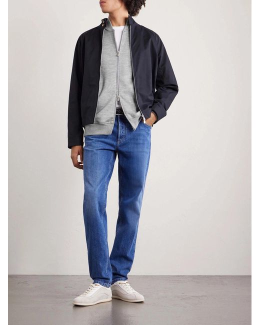 Brunello Cucinelli White Cashmere-blend Zip-up Sweatshirt for men