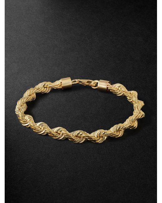 Established Black Heavy Rope 14-karat Gold Bracelet for men
