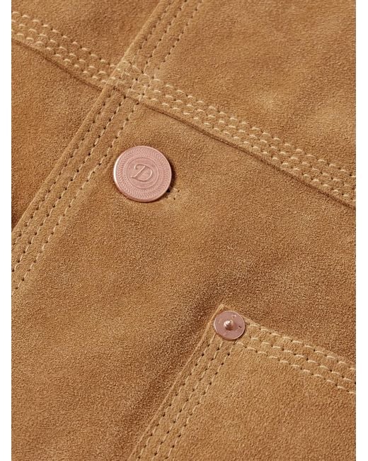Drake's Brown Welder Suede Chore Jacket for men