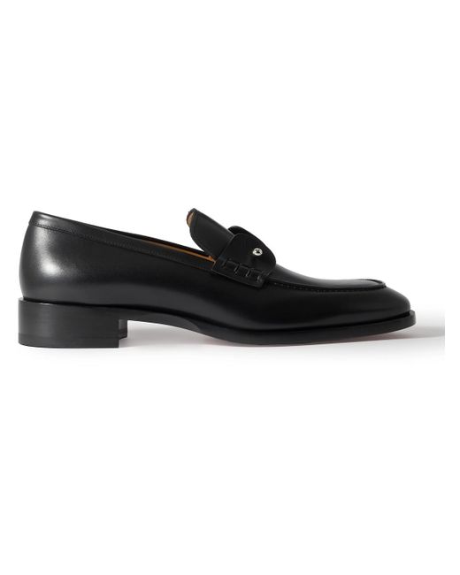 Christian Louboutin Black Chambelimoc Leather Loafers for men