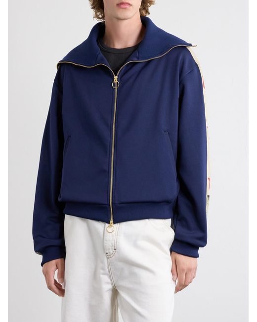 Kapital Blue Jersey Zip-Up Sweatshirt for men