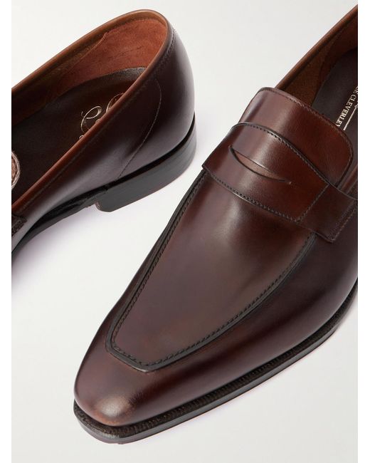 George Cleverley Brown George Leather Penny Loafers for men