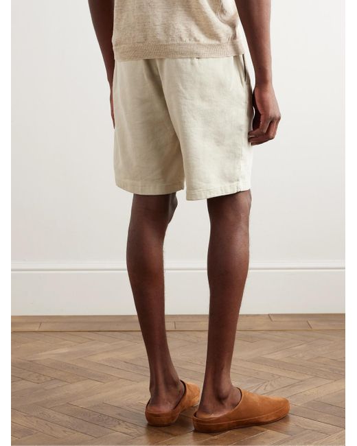 Thom Sweeney Natural Stretch Linen And Cotton-blend Shorts for men