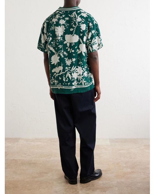 Polo Ralph Lauren Green Wimbledon Printed Linen And Silk-Blend Shirt for men