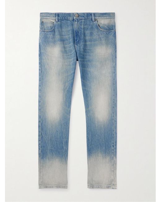 Balmain Gerade geschnittene Jeans in Blue für Herren