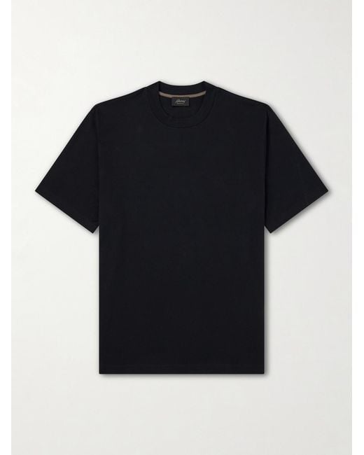 Brioni Black Cotton-Jersey T-Shirt for men